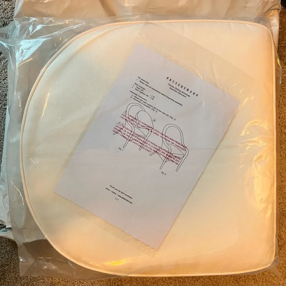 Pottery Barn Creamy White Chair Cushions